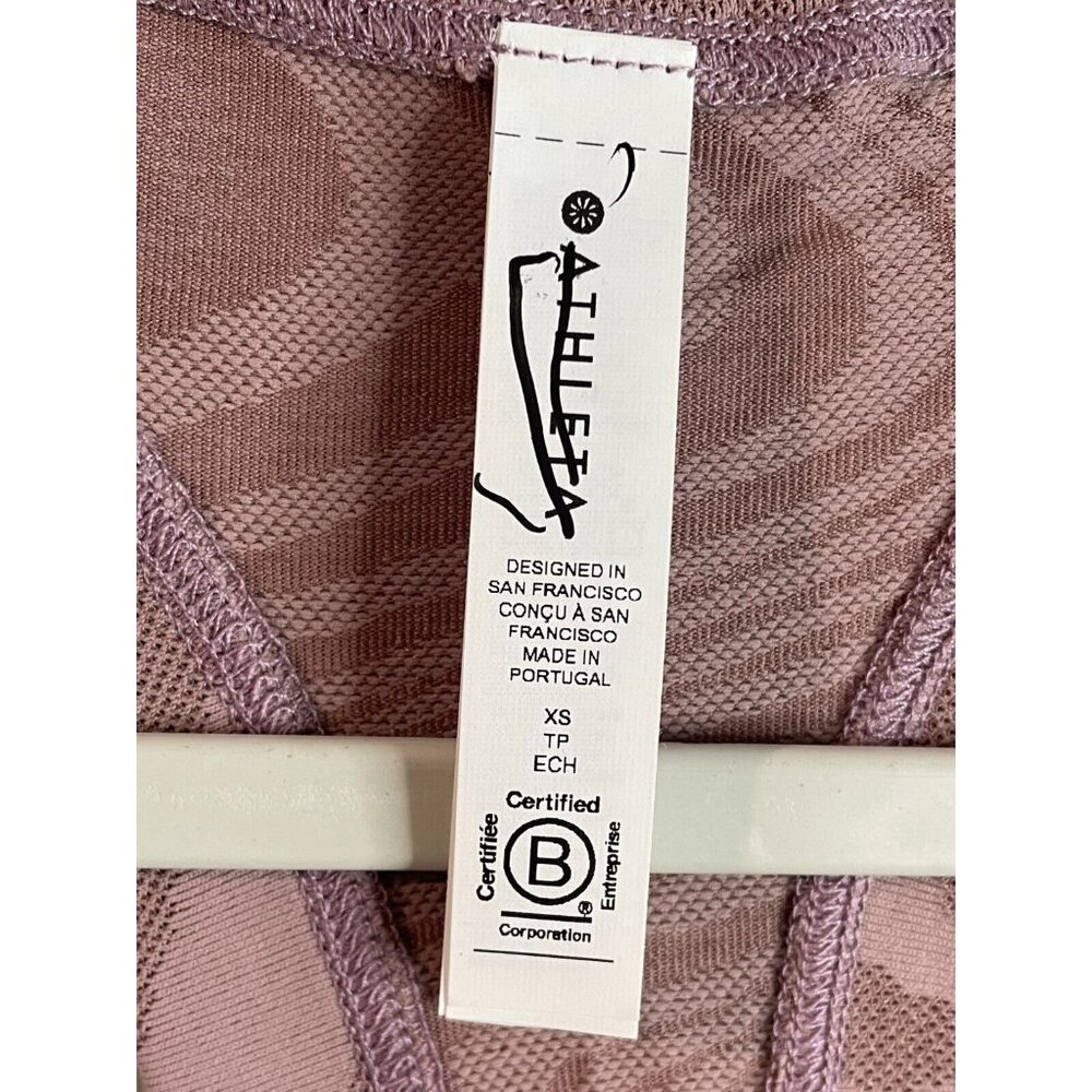 Athleta Size XS  Momentum Seamless Tank Top Smoked Mauve Marble Racerback $65 - Picture 5 of 10